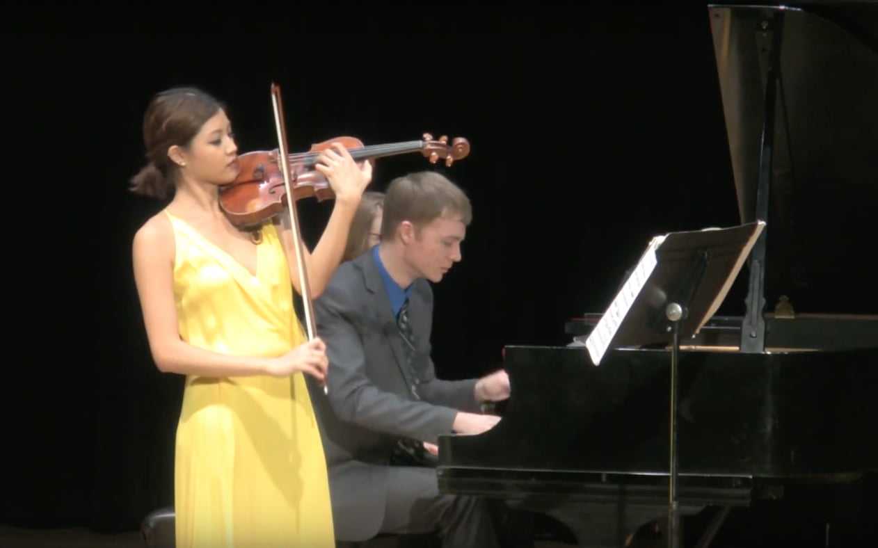 Shane McFadden at piano with violinist